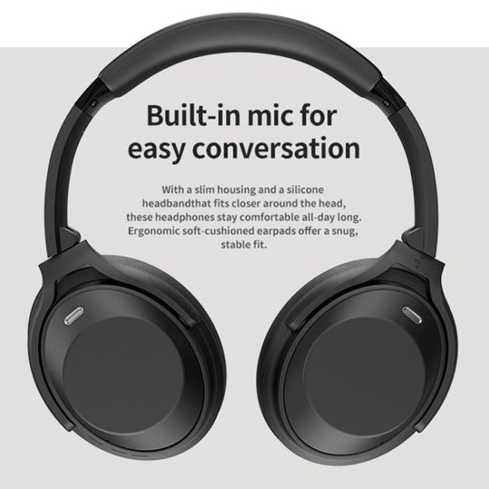 Wireless ANC Noise Canceling Headset Over Ear Bluetooth Headphone(White) - Mobile Gadget HQ