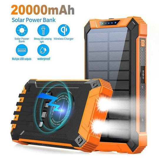 Wireless Charging Solar Power Mobile Phone Power Bank - Mobile Gadget HQ