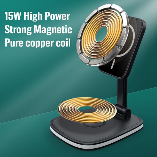 Wireless Charging Desktop Magnetic Phone Stand Folding Wireless Charger - Mobile Gadget HQ