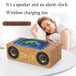 Wooden speaker with digital clock and wireless charging pad