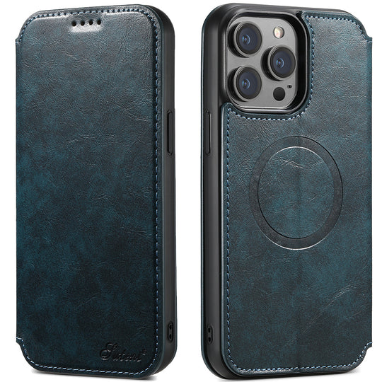 Magnetic Wireless Charger Protective Leather iPhone Case - Mobile Gadget HQ