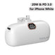 White power bank with digital display and charging ports on a white background