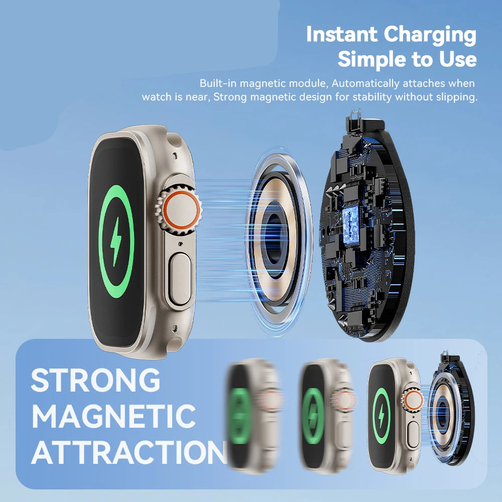 Smartwatch with charging module and magnetic attachment