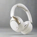 Over-ear wireless headphones in black color with a noise-cancellation feature, shown with a detachable cable and a 3.5 mm jack.