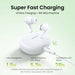 White UGREEN earbuds with charging case