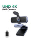 UHD 4K 8MP web camera with USB adapter on a white background