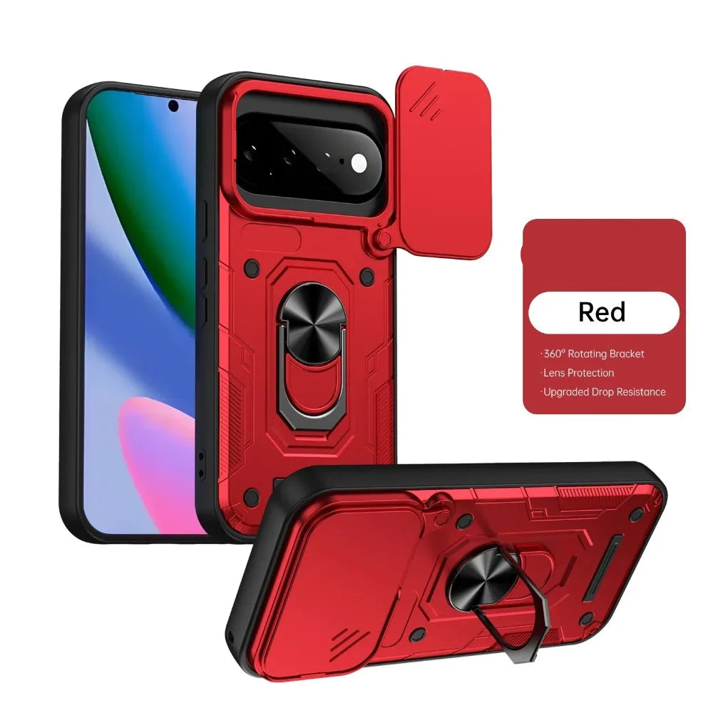 Red and black Rugged Armor Protector Case For Google Pixel 11 10