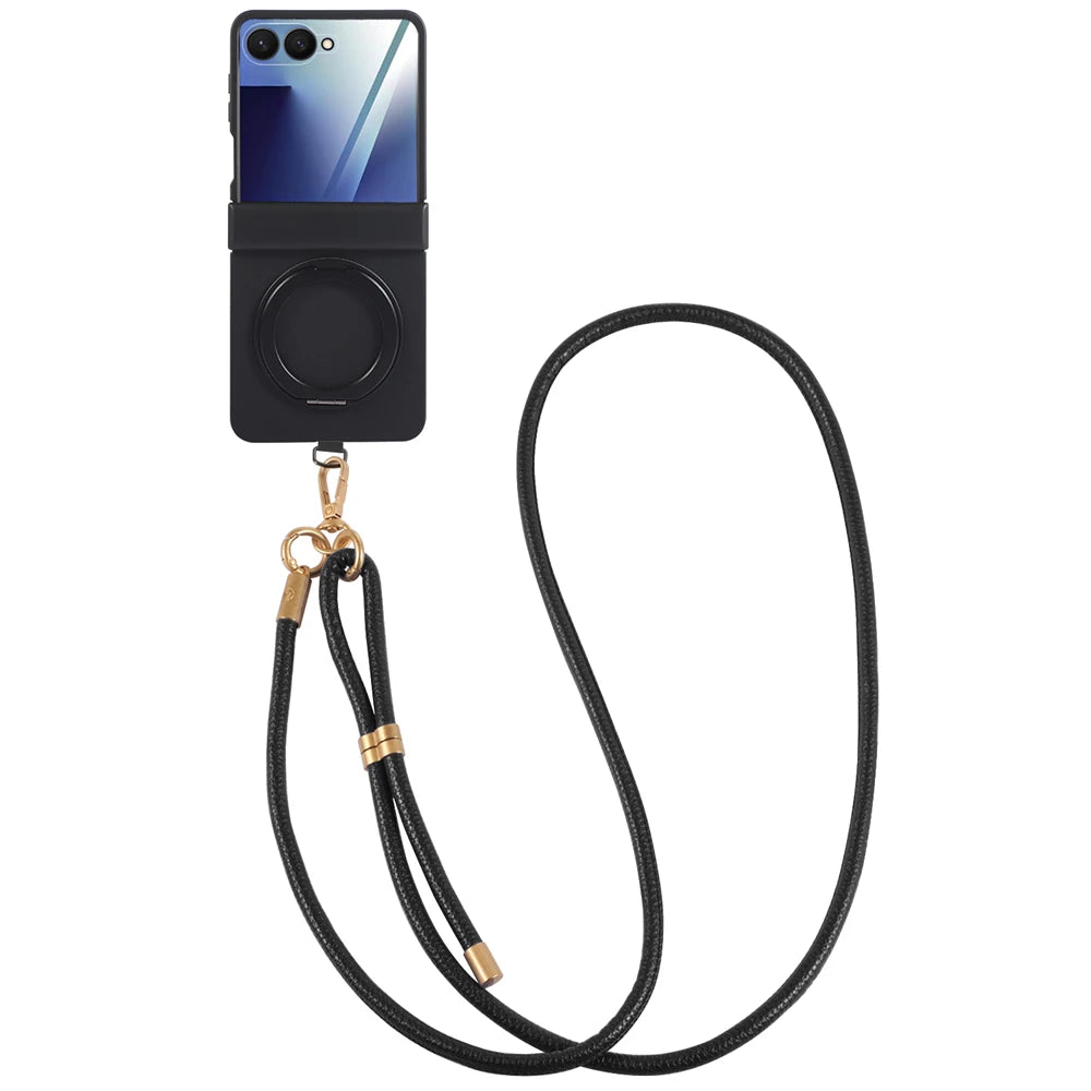 Phone case with a neck strap on a white background