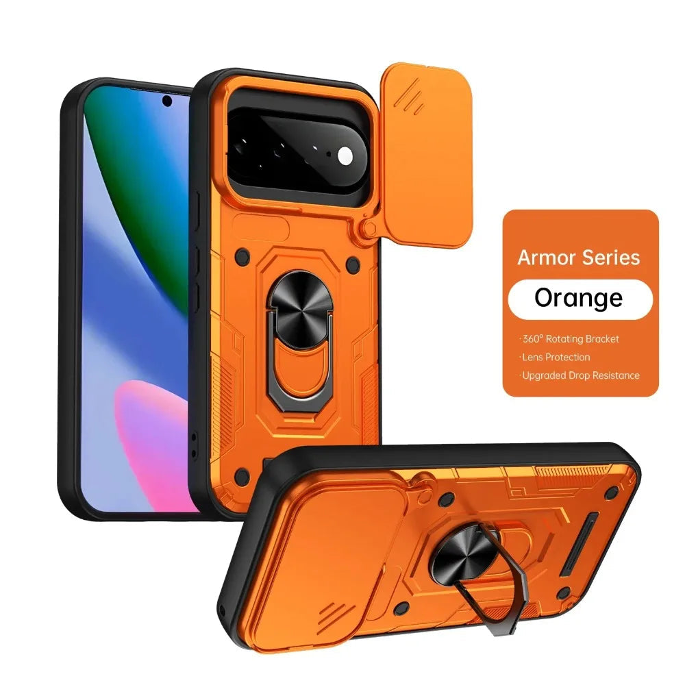 Orange Rugged Armor Protector Case For Google Pixel 11 10