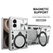 A silver Metal Ring Samsung Z Fold smartphone cases. The case includes a circular magnetic ring and raised metallic panel details.