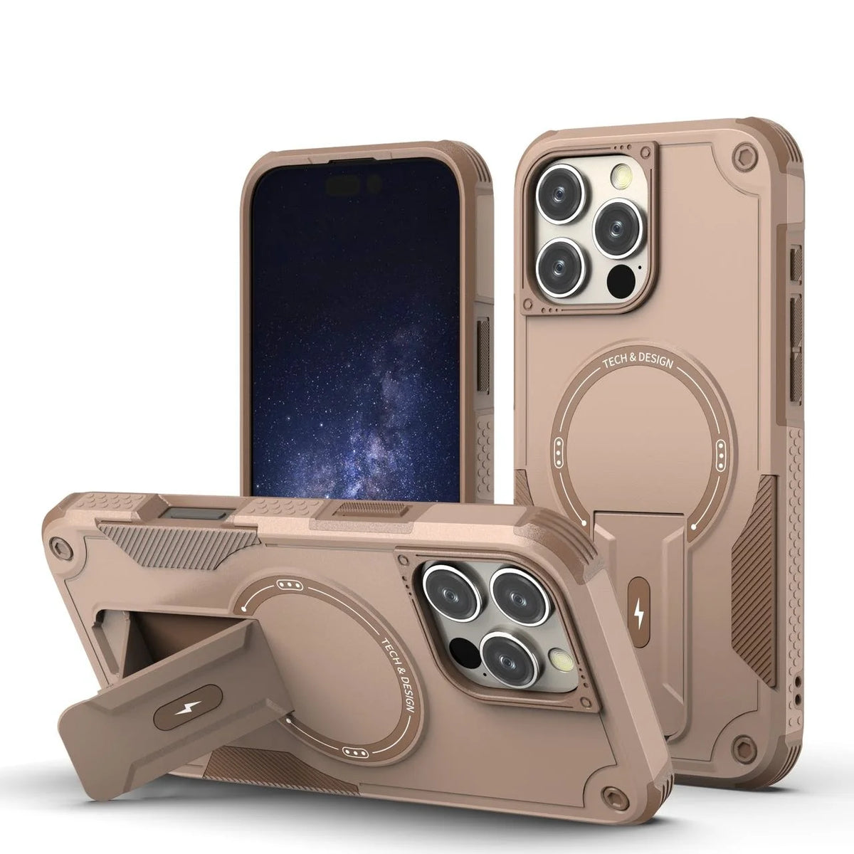 Brown Armor Magsafe Case For iPhone