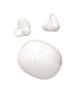 White wireless earbuds with charging case