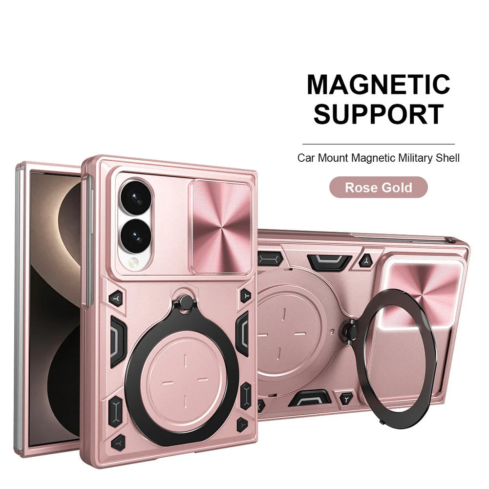 Rose gold Samsung Z Fold 7 smartphone cases. 