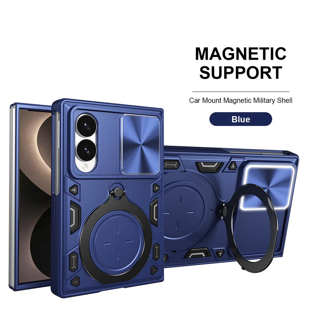 Blue Metal Ring Samsung Z Fold smartphone cases. 