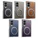 Anti-slip patterned leather texture close-up on executive Samsung Z Fold 8 case
