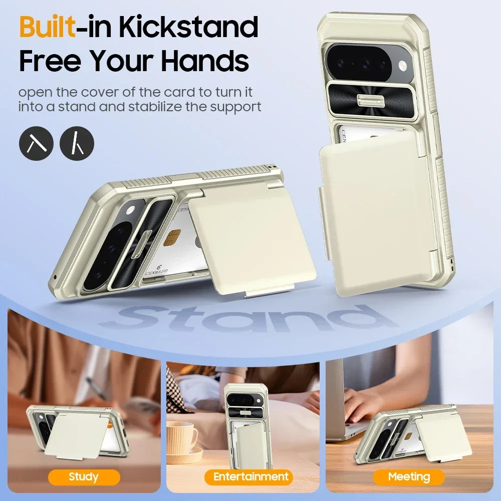 Google Pixel 10 agnetic Wallet Case With Built-in Kickstand