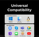 Compatibility information for software on Windows, Mac OS, and Linux with app icons displayed.