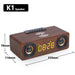 Wooden speaker with digital clock display