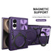 Purple magnetic Metal Ring Samsung Z Fold smartphone cases. 