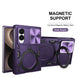 Purple magnetic Metal Ring Samsung Z Fold smartphone cases. 