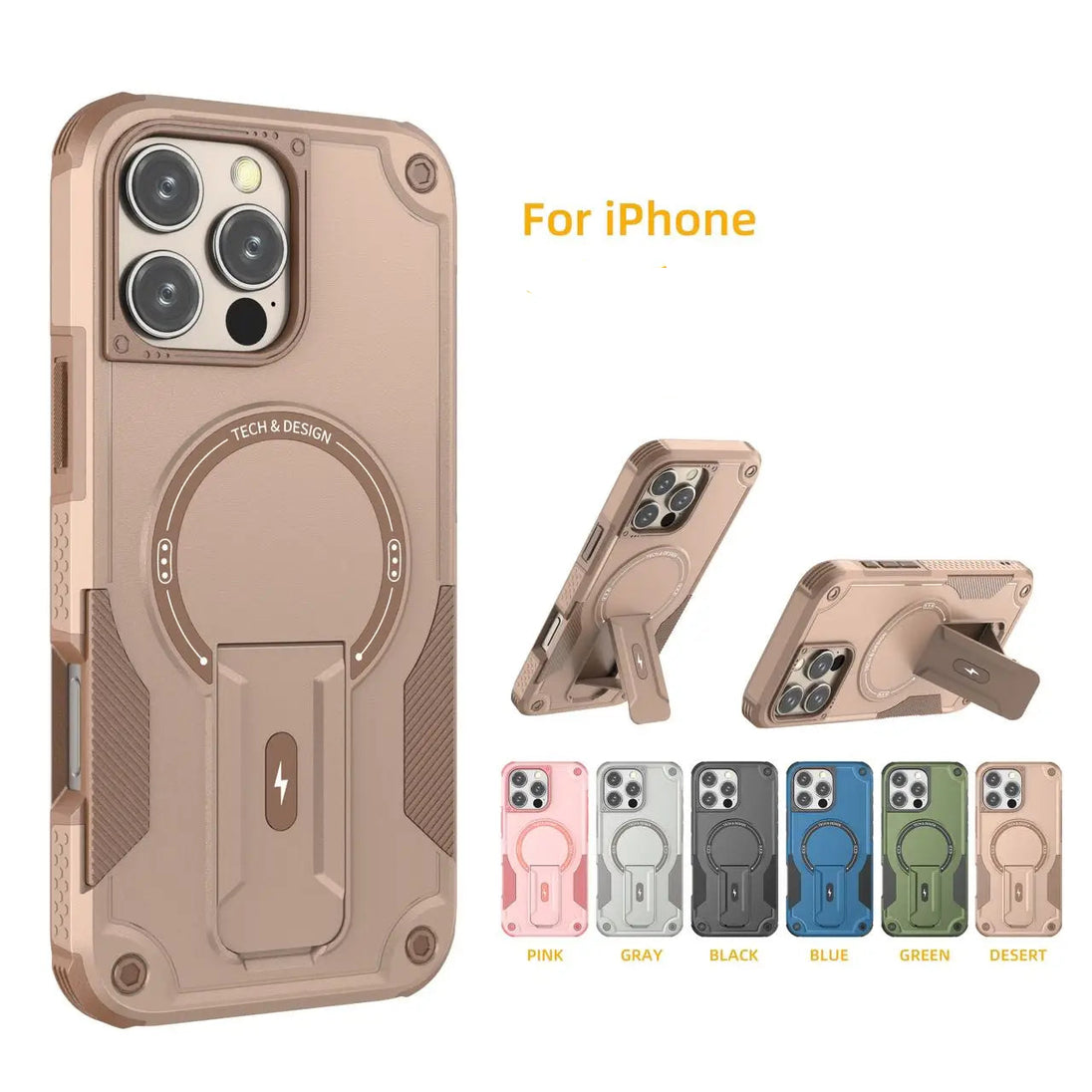 Shockproof Armor MagSafe Case For iPhone Wireless Cover