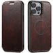 Brown leather phone case with card holder for an iPhone
