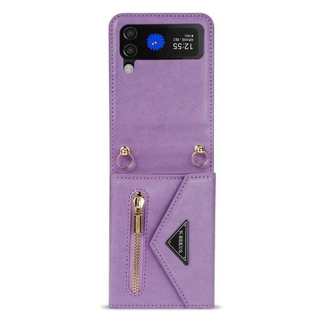 Card Holder Foldable Screen Phone Case For Samsung Z Flip Phone Case - Mobile Gadget HQ