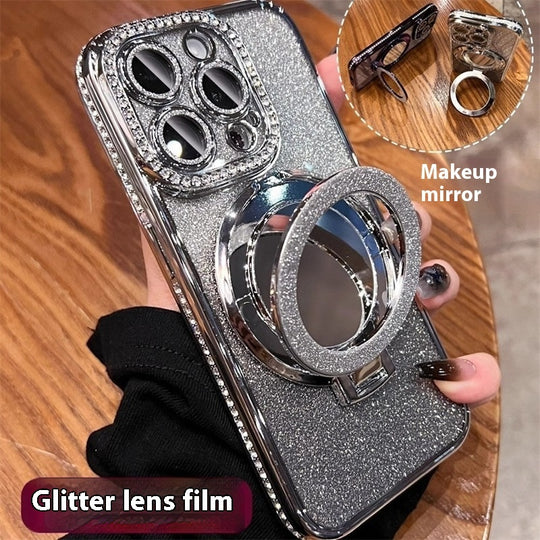 iPhone Makeup Mirror Phone Case Glitter Protective Cover - Mobile Gadget HQ