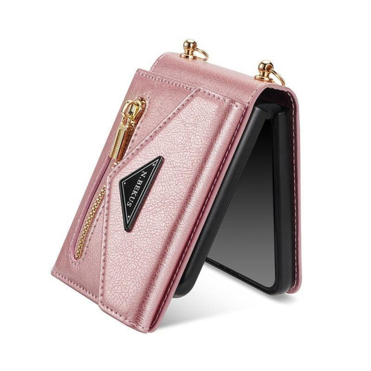 Card Holder Foldable Screen Phone Case For Samsung Z Flip Phone Case - Mobile Gadget HQ