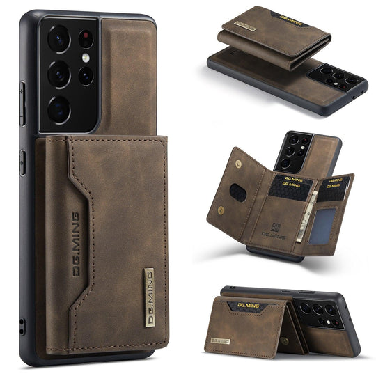 Samsung Galaxy Magnetic Magsafe Protective Leather Case With Card Holder - Mobile Gadget HQ