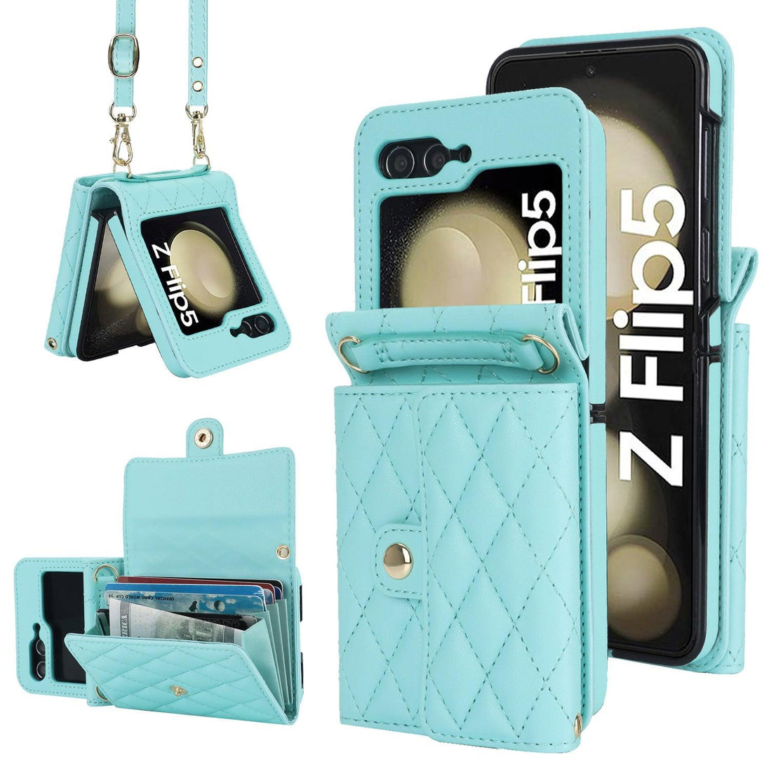 Crossbody Leather Case for Z Flip Phone Protective Case - Mobile Gadget HQ