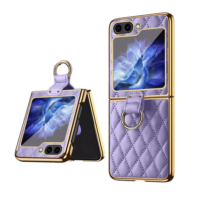Luxury Diamond Ring Bracket Phone Case for Z Flip 5 - Mobile Gadget HQ