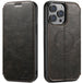 Black leather phone case with magnetic back for phone