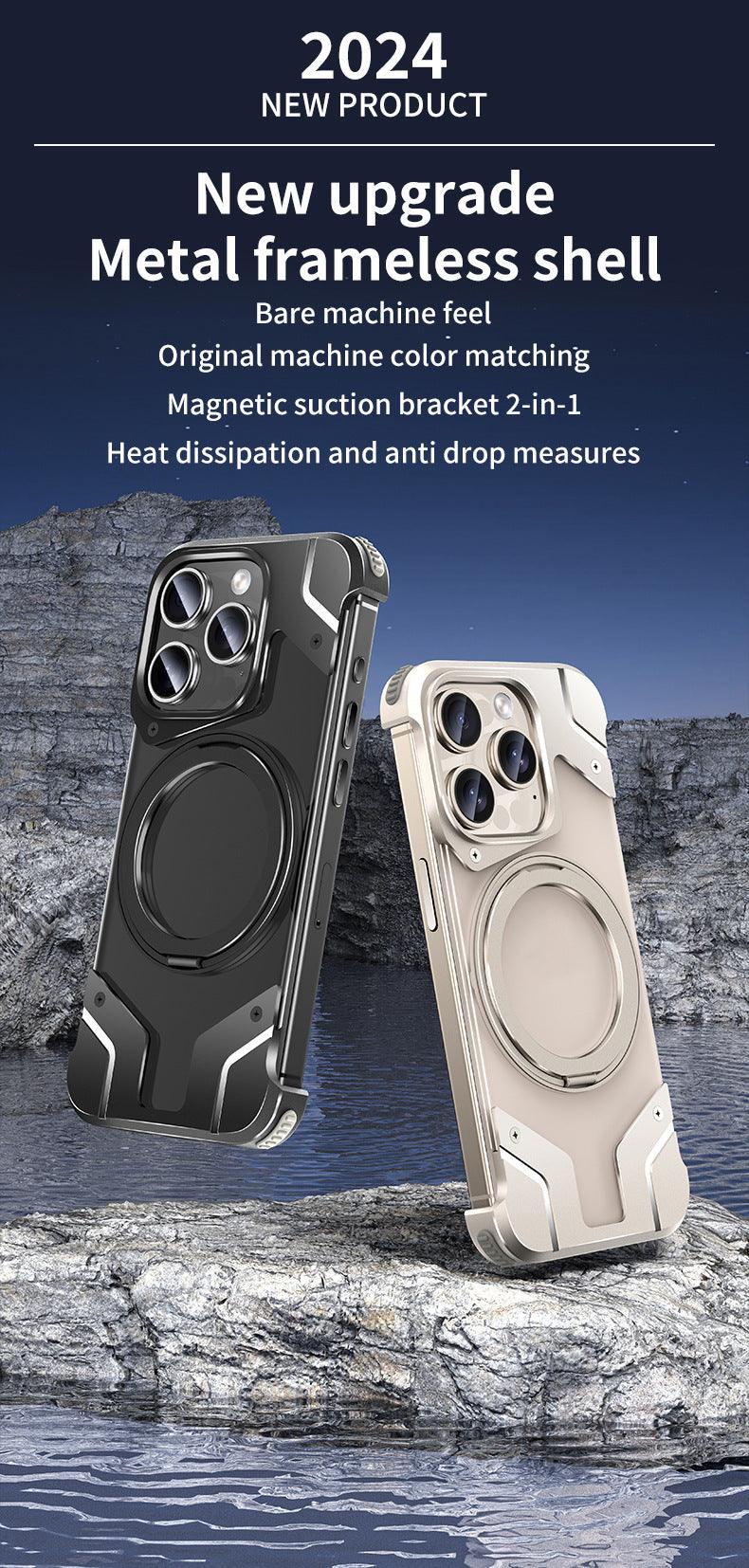 Magnetic iPhone 15 Case Metal Drop-resistant Protective Cover - Mobile Gadget HQ