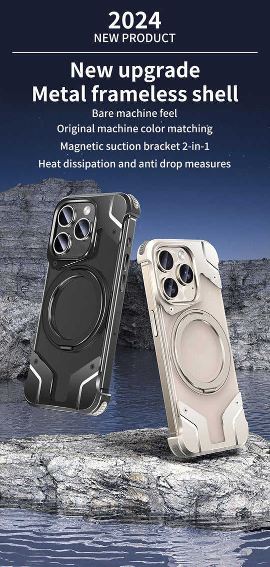 Magnetic iPhone 15 Case Metal Drop-resistant Protective Cover - Mobile Gadget HQ