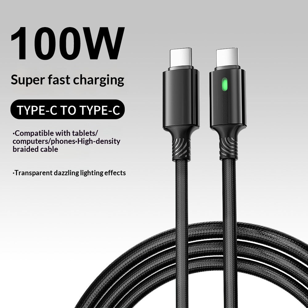 Black dual USB-C fast charging cable for iPhone