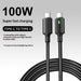 Black dual USB-C fast charging cable for iPhone