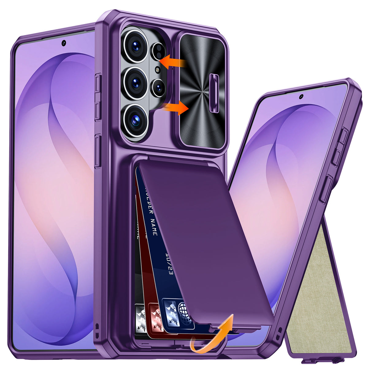 Magnetic Card Holder Case with Bracket for S26Ultra