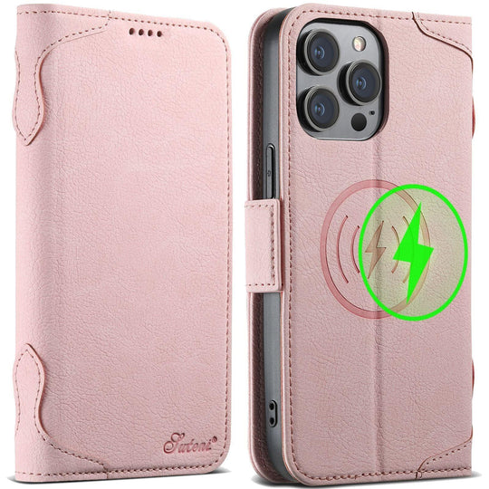 iPhone Magnetic Magsafe Leather Case With Card Holder - Mobile Gadget HQ