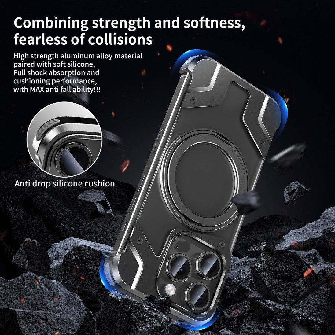 Magnetic iPhone 15 Case Metal Drop-resistant Protective Cover - Mobile Gadget HQ