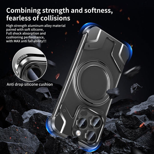 Magnetic iPhone 15 Case Metal Drop-resistant Protective Cover - Mobile Gadget HQ