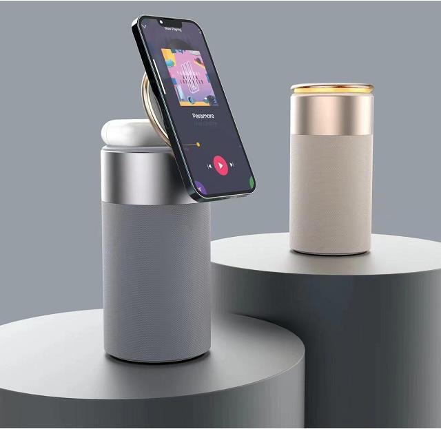 3 In 1 Multi-Function Wireless Charger Portable Bluetooth Speaker With Touch Lamp - Mobile Gadget HQ