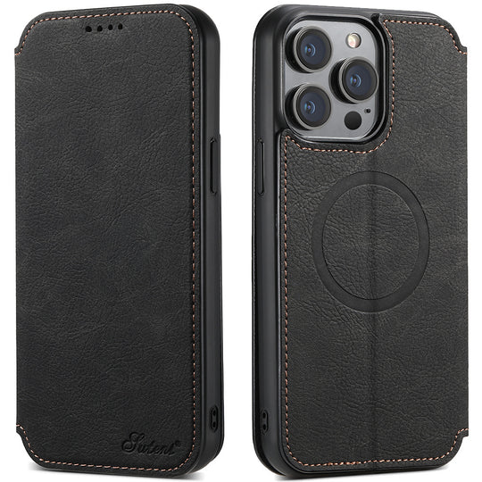 Magnetic Wireless Charger Protective Leather iPhone Case - Mobile Gadget HQ