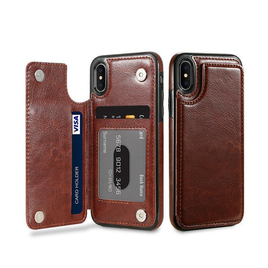 Leather Wallet Case with Card Holder for IPhone 12 13 - Mobile Gadget HQ