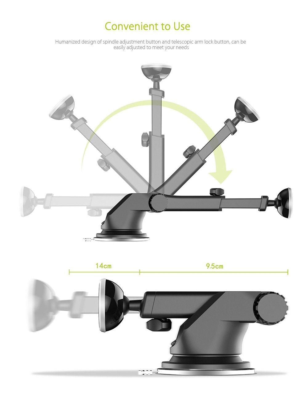 Telescopic Magnetic Car Phone Holder - Mobile Gadget HQ