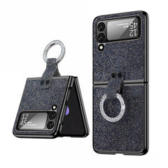 Glittery protective case with ring for Galaxy Z Flip4