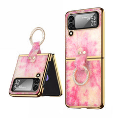 Bling phone case with built-in ring for Galaxy Z Flip4