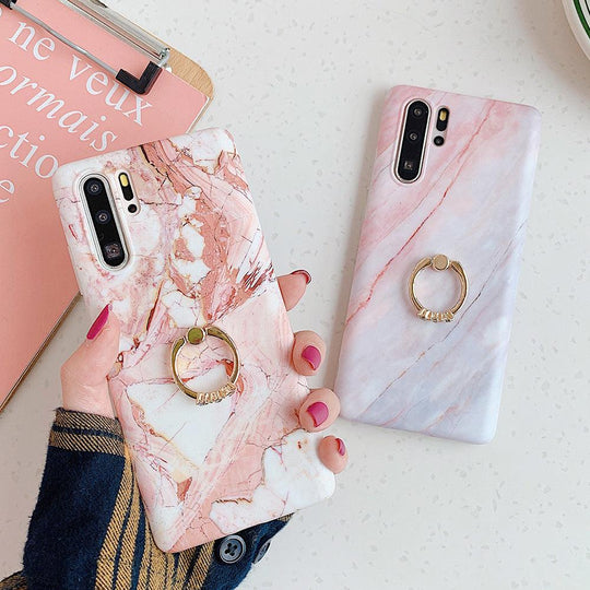 Marble Phone Case Stand For Huawei Mate 20 Lite - Mobile Gadget HQ