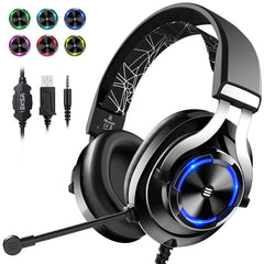 Wired Stereo Gaming Headset With Mic Over Ear Headphones and LED Light - Mobile Gadget HQ