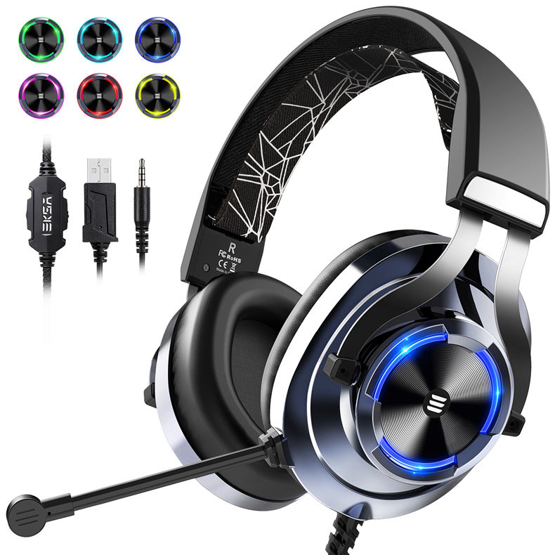 Wired Stereo Gaming Headset With Mic Over Ear Headphones and LED Light - Mobile Gadget HQ